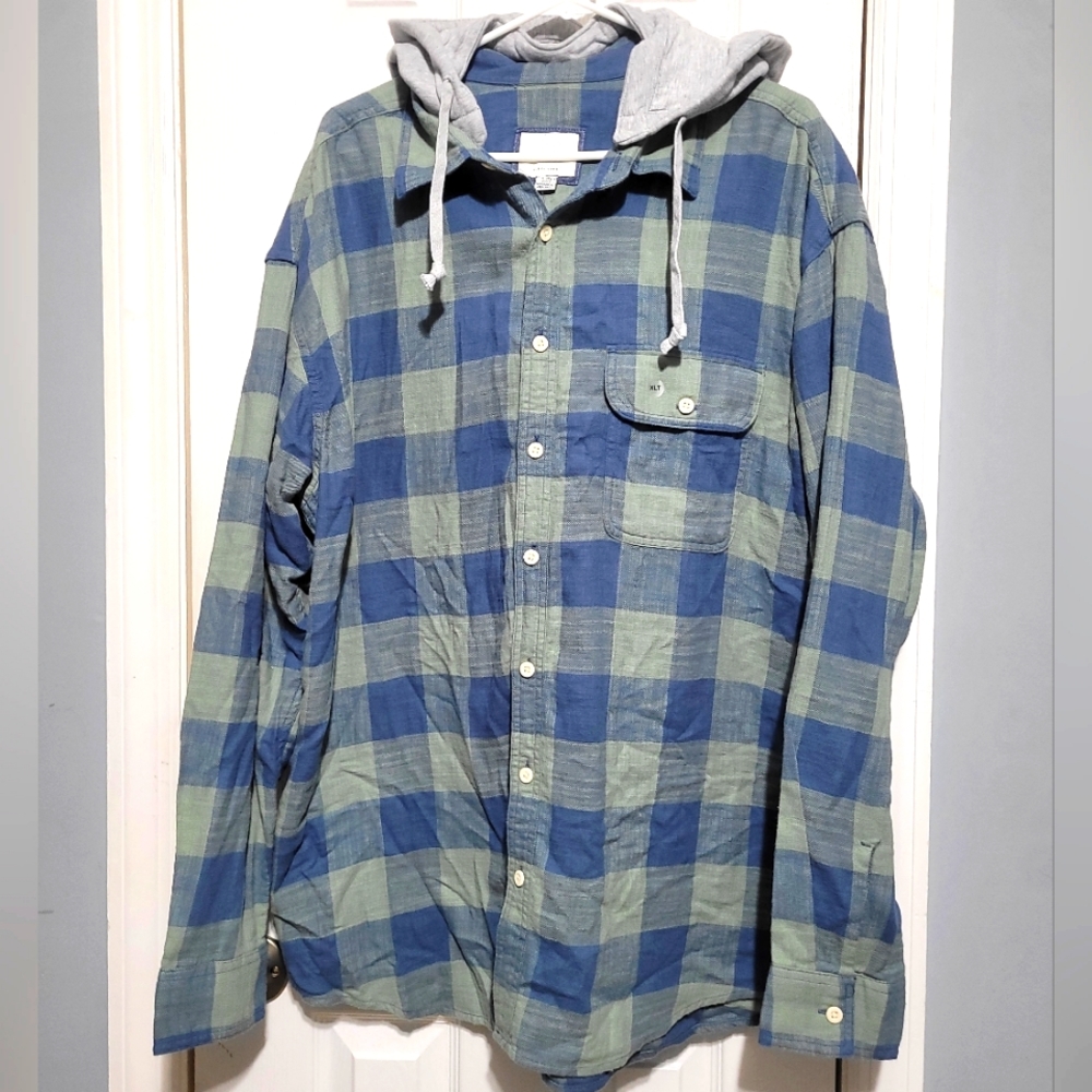 Ae Super Soft Hooded Beach Flannel Shirt
